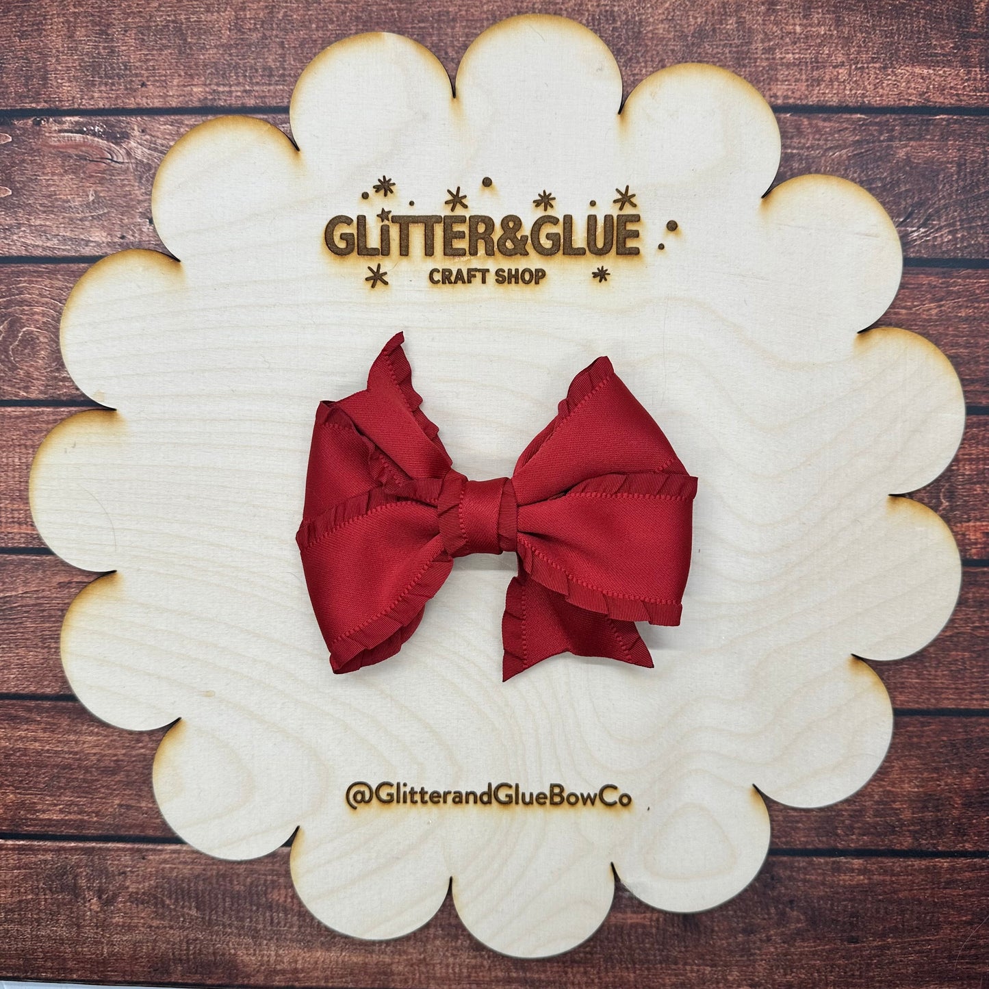 Red Ruffle Twisted Bow