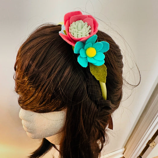 Headband: felt flower bouquet