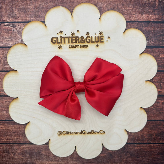 Red Satin twisted bow