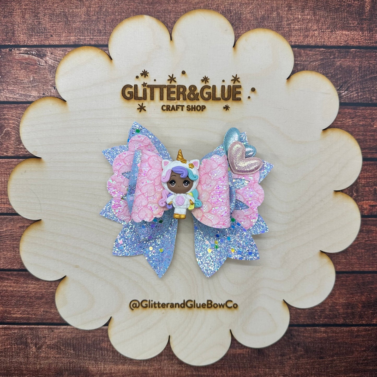 Unicorn Leatherette Bow