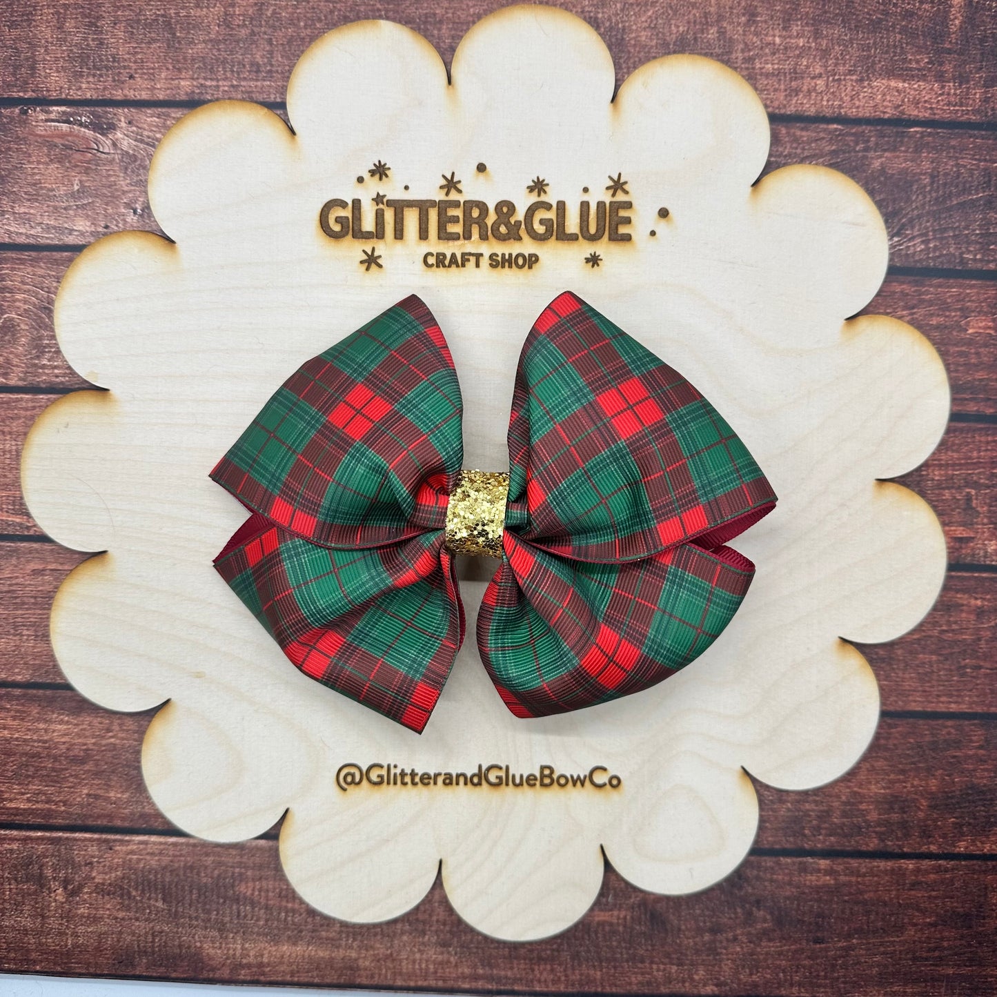 Holiday Plaid Gold Center