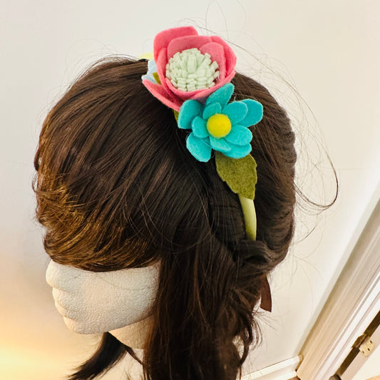 Headband: felt flower bouquet