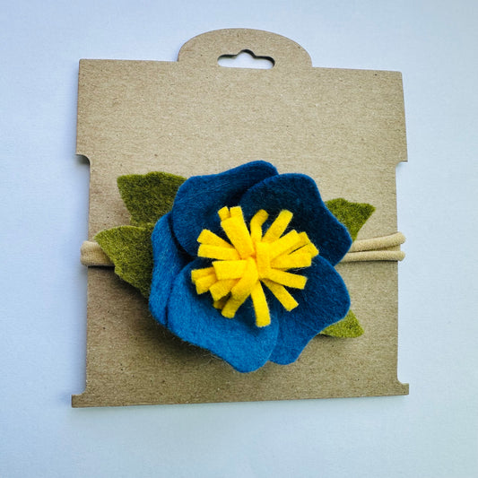 Felt flower: Blue Poppy