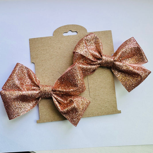 Mini Clips: Rose Gold Glitter