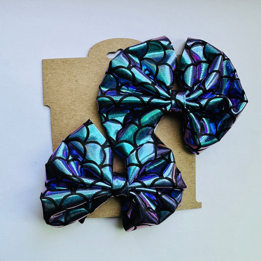 Mini clips: Metallic Mermaid bows