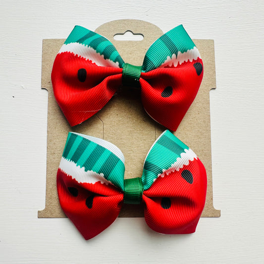 Mini Clips: Watermelon Ribbon