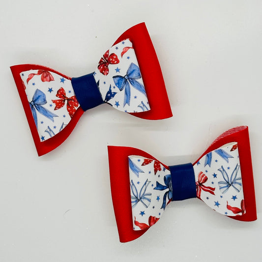 Leatherette: Red, White and Bow