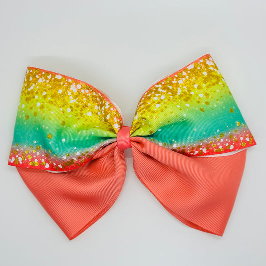 Large Clip: Coral, Gold and Glitter